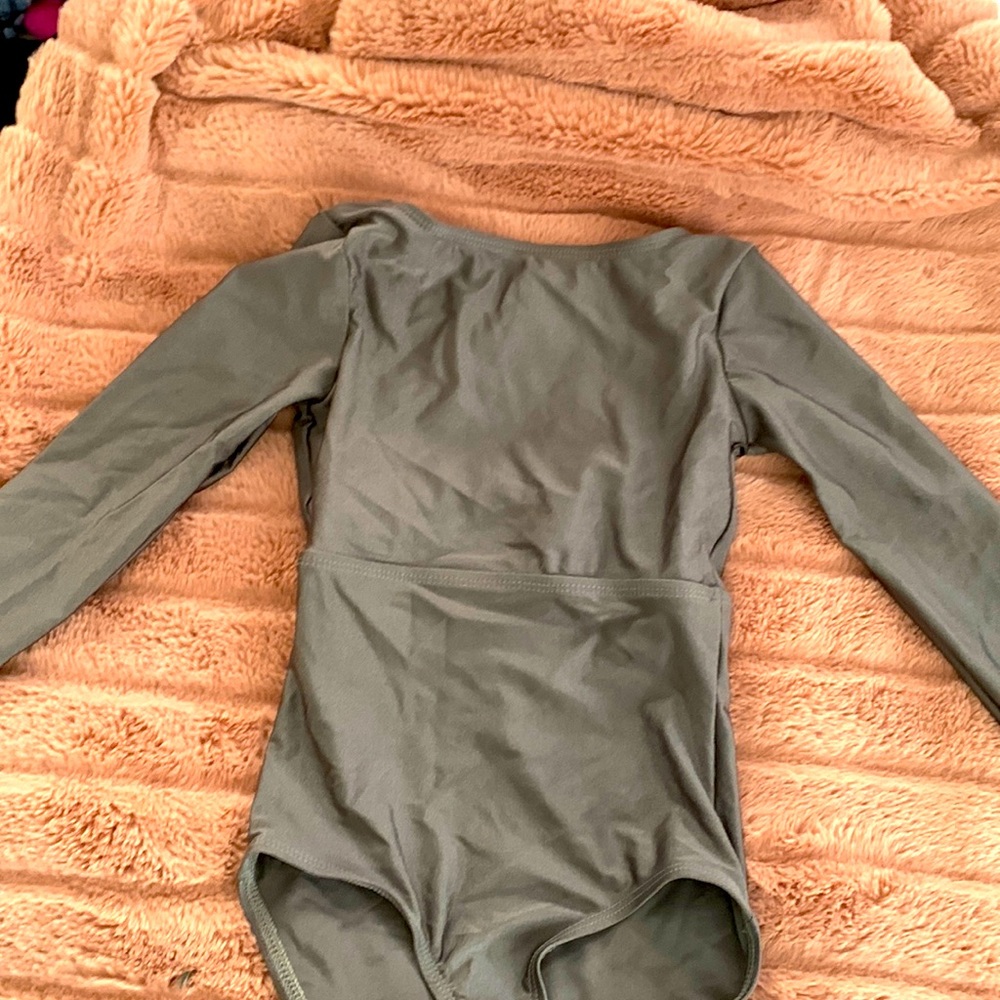 Barely worn gray Natalie leotard with scooped back